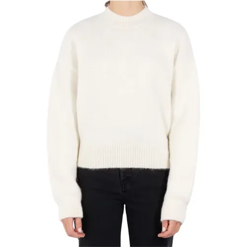 Ivory Strickpullover Alpaka Wollmischung , Damen, Größe: L - Jacquemus - Modalova