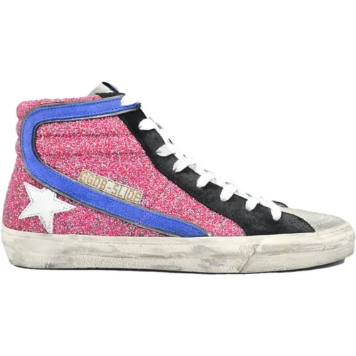 Pink Glitter White Star Blue Wave Sneakers , female, Sizes: 6 UK - Golden Goose - Modalova