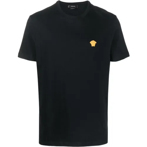 Schwarze T-Shirts Polos für Herren , Herren, Größe: M - Versace - Modalova