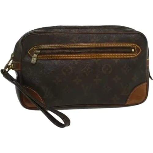 Pre-owned Brunt Canvas Louis Vuitton Marly Dragonne Clutch Bag , female, Sizes: ONE SIZE - Louis Vuitton Vintage - Modalova