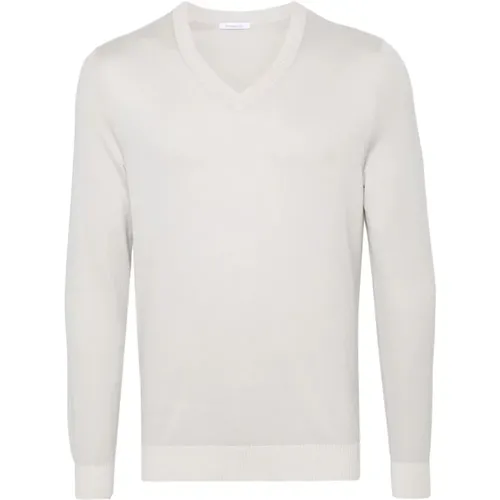 Soft Stone V-Neck Sweater,Dunkel Sand V-Ausschnitt Pullover,V-neck Knitwear,V-Neck-Strickwege - Malo - Modalova