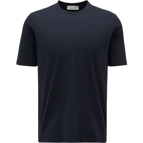 Marineblau Kurzarm Ice Cotton T-Shirt - Filippo De Laurentiis - Modalova