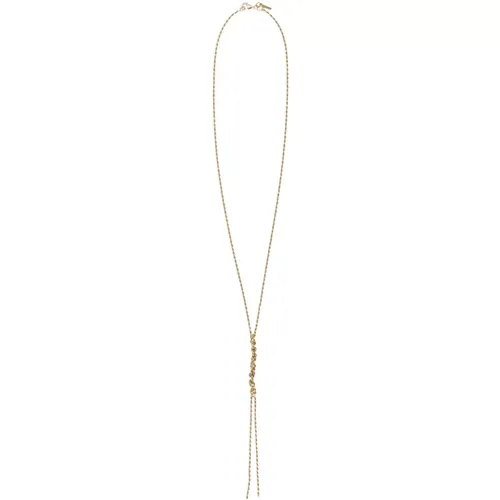 Gold Crochet Mini Tie Necklace , female, Sizes: ONE SIZE - Emanuele Bicocchi - Modalova