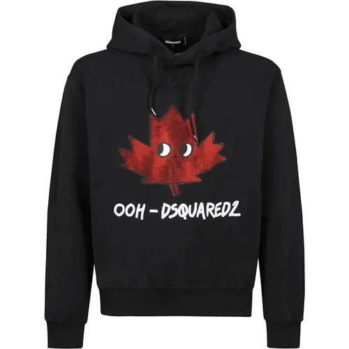 OOH Logo-Print Pullover Hoodie , male, Sizes: XS - Dsquared2 - Modalova