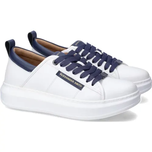 Eco Sneakers Weiß Blau , Herren, Größe: 42 EU - Alexander Smith - Modalova