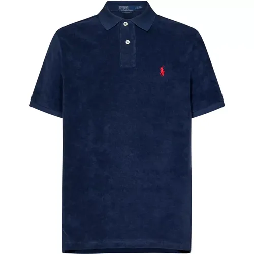 Blaues Polo-Shirt mit Pony-Stickerei , Herren, Größe: M - Ralph Lauren - Modalova