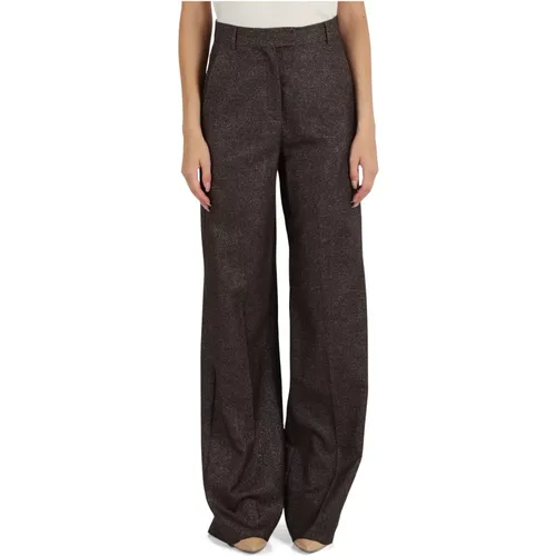 Wide Leg Wool Blend Lurex Pants , female, Sizes: S, XS, M, 2XS - Marella - Modalova