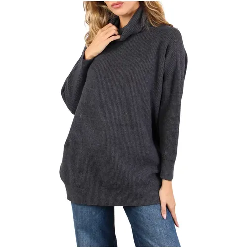 Hochgeschlossener Pullover , Damen, Größe: M - Manila Grace - Modalova