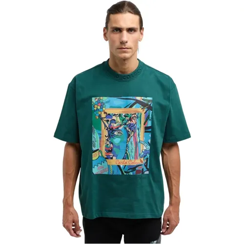 Oversize T-Shirt mit kurzen Ärmeln , Herren, Größe: 2XL - carlo colucci - Modalova