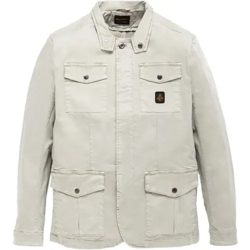 Four-Pocket Cotton Jacket Washed Effect , male, Sizes: XL, L, 2XL - RefrigiWear - Modalova