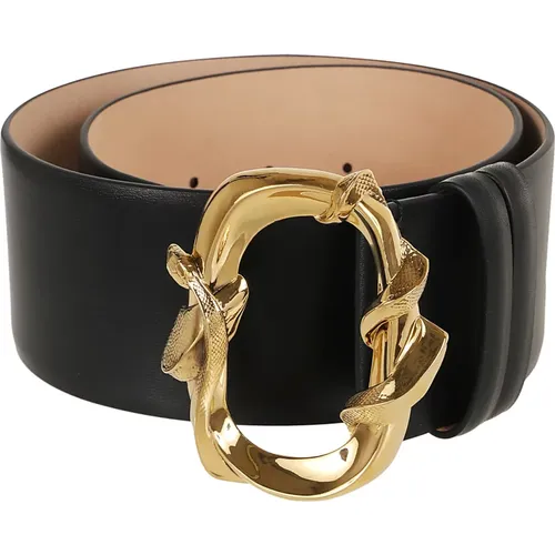 Snake Buckle Leather Belt , female, Sizes: 75 CM, 70 CM - alexander mcqueen - Modalova