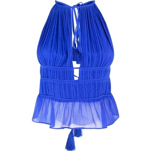 Top with Laces and Tassels , female, Sizes: S, XS - PATRIZIA PEPE - Modalova