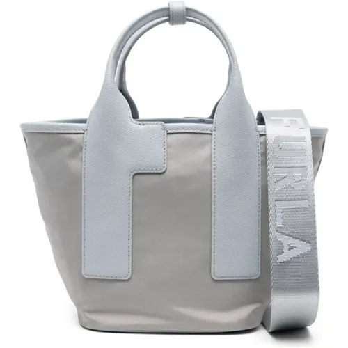 Hellblaue Nylon Canvas Trapez Tasche - Furla - Modalova