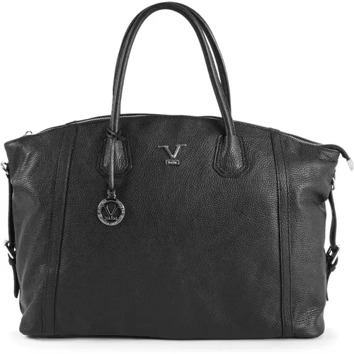 Stilvolle Schwarze Lederhandtasche - Italienische Handwerkskunst - 19v69 Italia - Modalova