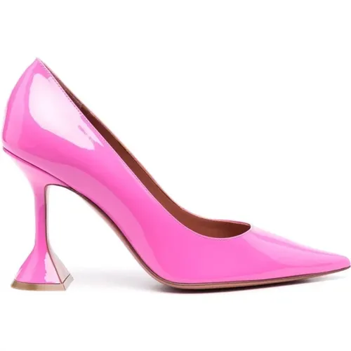 Patent Leather Heeled Décolleté , female, Sizes: 2 1/2 UK, 3 UK - Amina Muaddi - Modalova