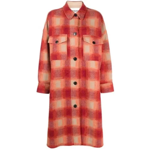 Plaid Check Flannel Midi Coat , Damen, Größe: S - Isabel Marant Étoile - Modalova
