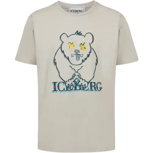 T-Shirt mit Cartoon-Grafik , Herren, Größe: M - Iceberg - Modalova