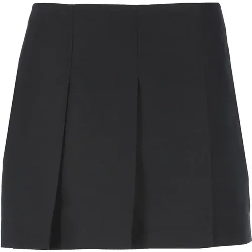 Cotton Mini Skirt with Front Pleats , female, Sizes: S - Marni - Modalova