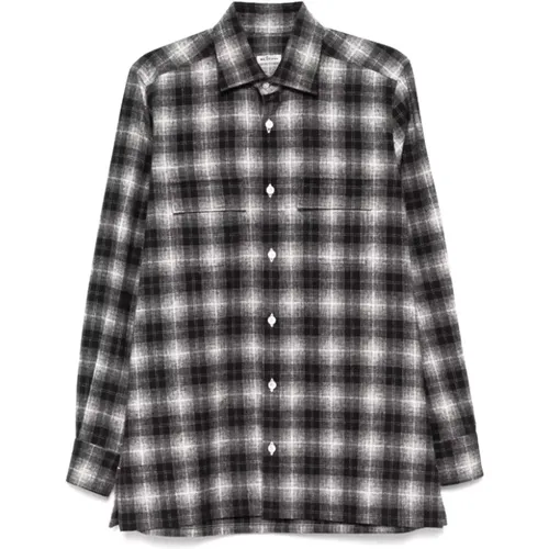 Flannel Shirt with Button Placket , male, Sizes: 3XL, XL, 6XL - Kiton - Modalova