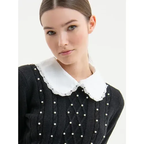 Pearl Collar Jersey , female, Sizes: S - Fracomina - Modalova