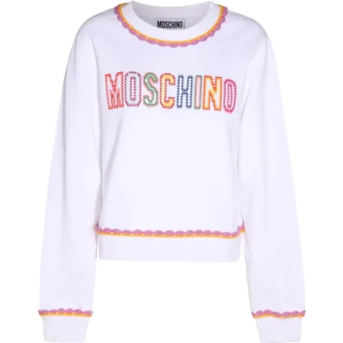 Fantasia Bianco Sweatshirt , Damen, Größe: XS - Moschino - Modalova