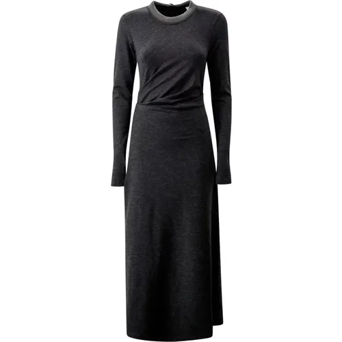 Schwarzes Woll-Jersey-Kleid mit Monili-Kette - BRUNELLO CUCINELLI - Modalova