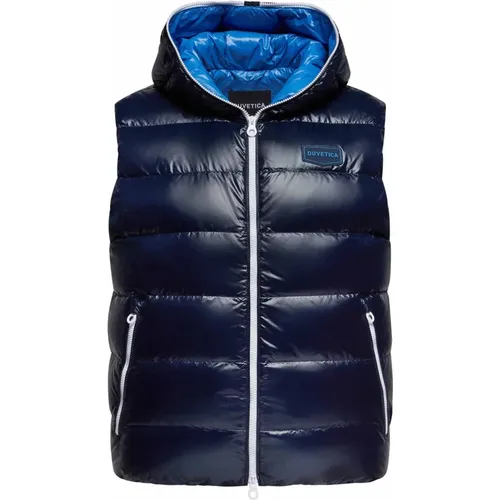 Navy Sleeveless Puffer Vest Aw22 , male, Sizes: L - duvetica - Modalova