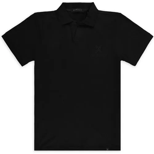 Schwarzes Pixel Polo Shirt - Trendy Design - Aspact - Modalova