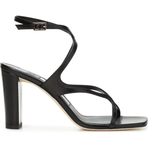 Schwarze Nappa-Ledersandalen mit Doppelriemen , Damen, Größe: 39 EU - Jimmy Choo - Modalova