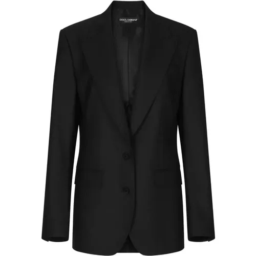 Schwarze Jacken mit Schalkragen - Dolce & Gabbana - Modalova