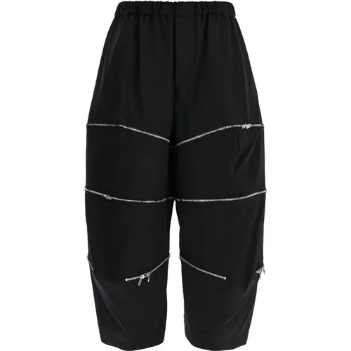 Schwarze Woll-Cropped-Zip-Hose , Herren, Größe: L - Comme des Garçons - Modalova