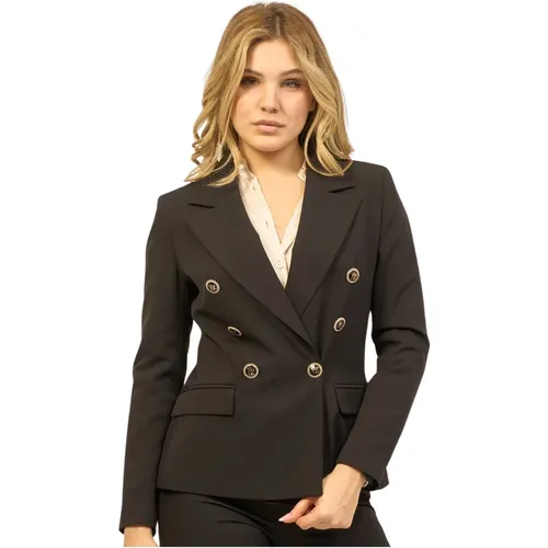 Double-Breasted Technical Fabric Jacket , female, Sizes: XS, S, L, M - YES ZEE - Modalova