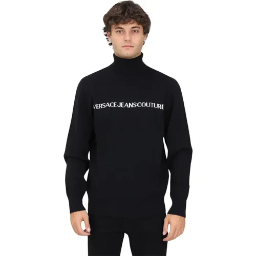 Turtleneck with Logo Lettering , male, Sizes: S, M, XL - Versace Jeans Couture - Modalova