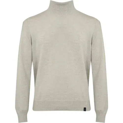 Light Grey Wool Turtleneck Sweater , male, Sizes: XL, M, L, 3XL, S, 2XL - Fay - Modalova