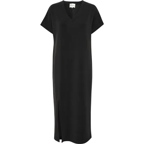 V-Neck Long Dress Bluser in , female, Sizes: XL, S, 2XL, L, XS, M - My Essential Wardrobe - Modalova