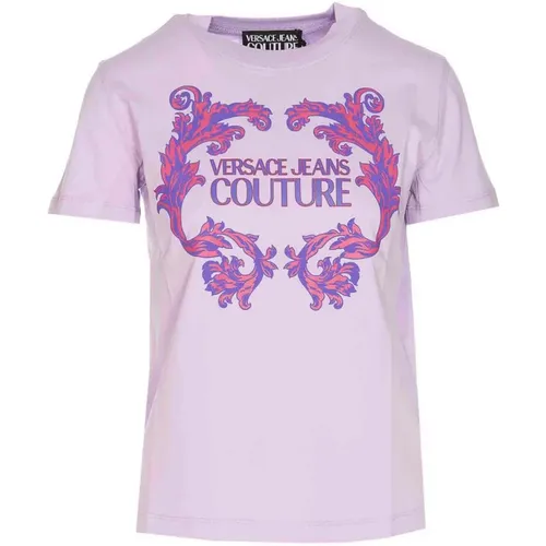 Lilla T-Shirt Spring/Summer Collection 2024 , female, Sizes: L, M - Versace Jeans Couture - Modalova