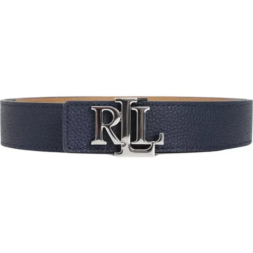 Beige Reversible Belt with Monogram Plaque , female, Sizes: L, S, M - Ralph Lauren - Modalova