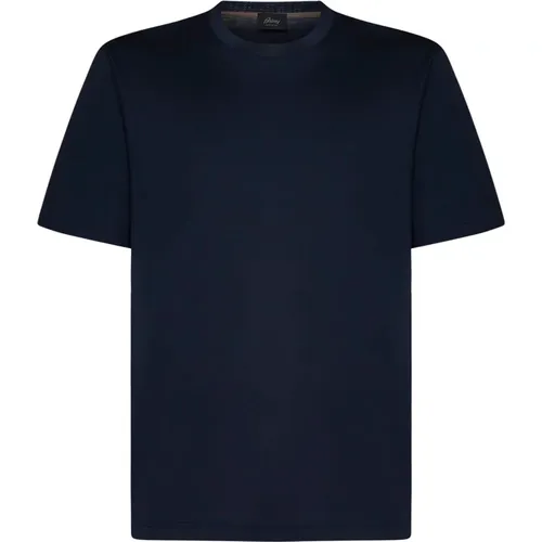 Blau Crewneck Baumwoll T-Shirt - Brioni - Modalova