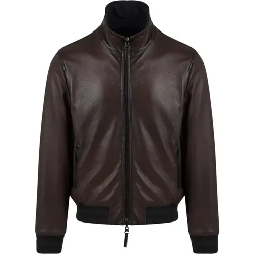 Reversible Leather Coat with Front Zipper , male, Sizes: 2XL, M, L - The Jack Leathers - Modalova