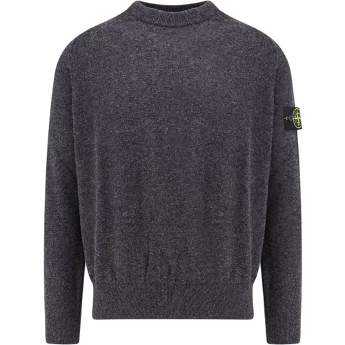 Woll-Logo-Patch-Pullover , Herren, Größe: 2XL - Stone Island - Modalova