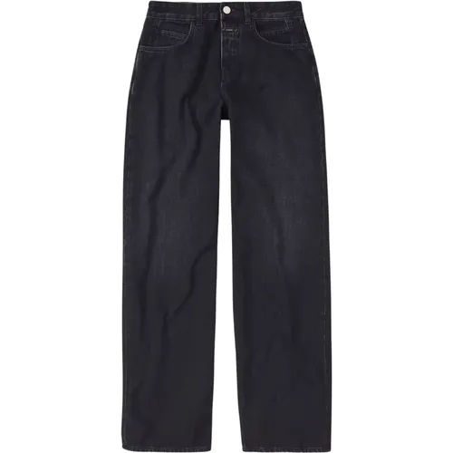 Wide-leg denim pants with regular waist , female, Sizes: W29, W27, W28, W25, W26 - closed - Modalova