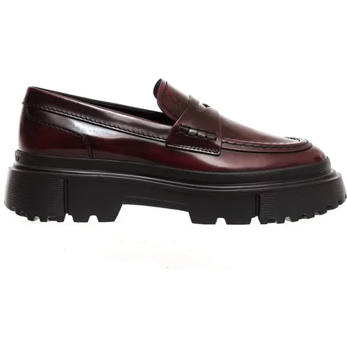 Women`s Shoes Moccasins Bordeaux Noos , female, Sizes: 4 UK, 3 1/2 UK - Hogan - Modalova