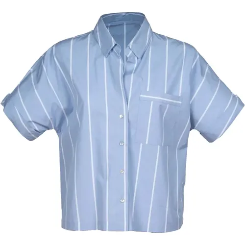 Striped Hawaii Shirt , female, Sizes: S, XS, L - Iblues - Modalova