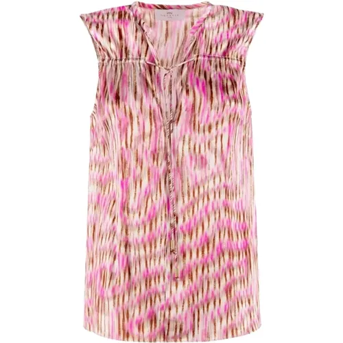 Sleeveless Satin Printed Blouse 37Bb-Frida - , female, Sizes: XL, M, L, S - Nenette - Modalova