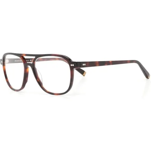 Braune Tortoise Optische Brille , unisex, Größe: 55 MM - Moscot - Modalova