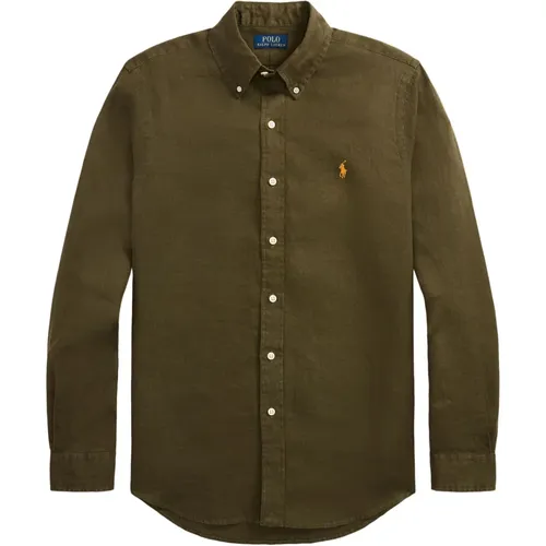 Button-Down Linen Shirt Long Sleeve , male, Sizes: S, M, L, XL - Ralph Lauren - Modalova