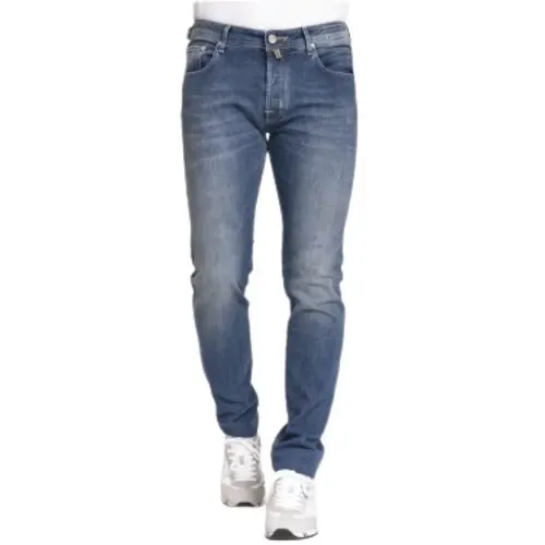 Slim Fit Verblasste Blaue Jeans , Herren, Größe: W34 - Jacob Cohën - Modalova