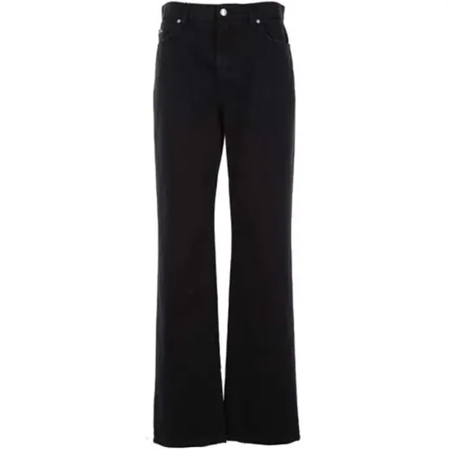 Schwarze Jeans mit geradem Bein , Damen, Größe: S - Dolce & Gabbana - Modalova