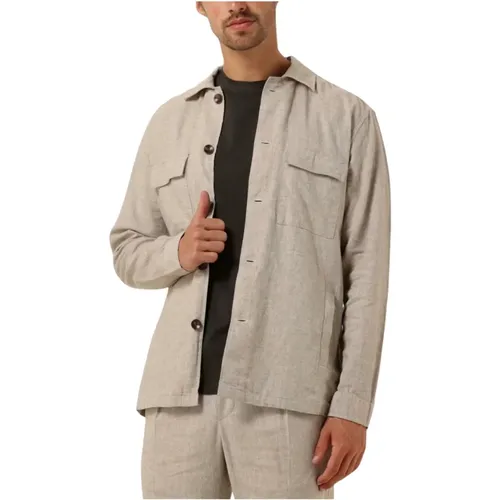 Herren Leinen Overshirt , Herren, Größe: M - Profuomo - Modalova