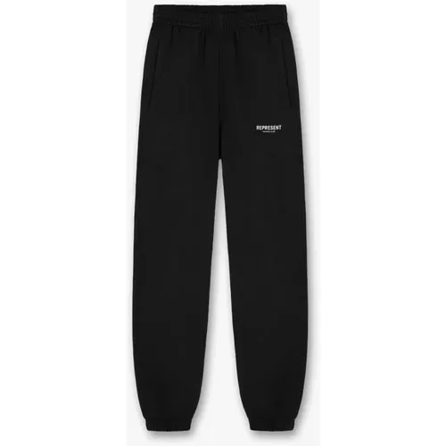 Schwarze Baumwoll-Sweatpant mit Reißverschlusstaschen , Herren, Größe: XL - REPRESENT - Modalova